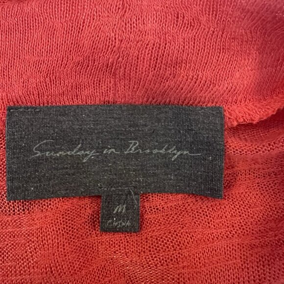 Sunday In Brooklyn Anthropologie Women Open Front Cardigan Medium Red Christmas - Picture 3 of 9